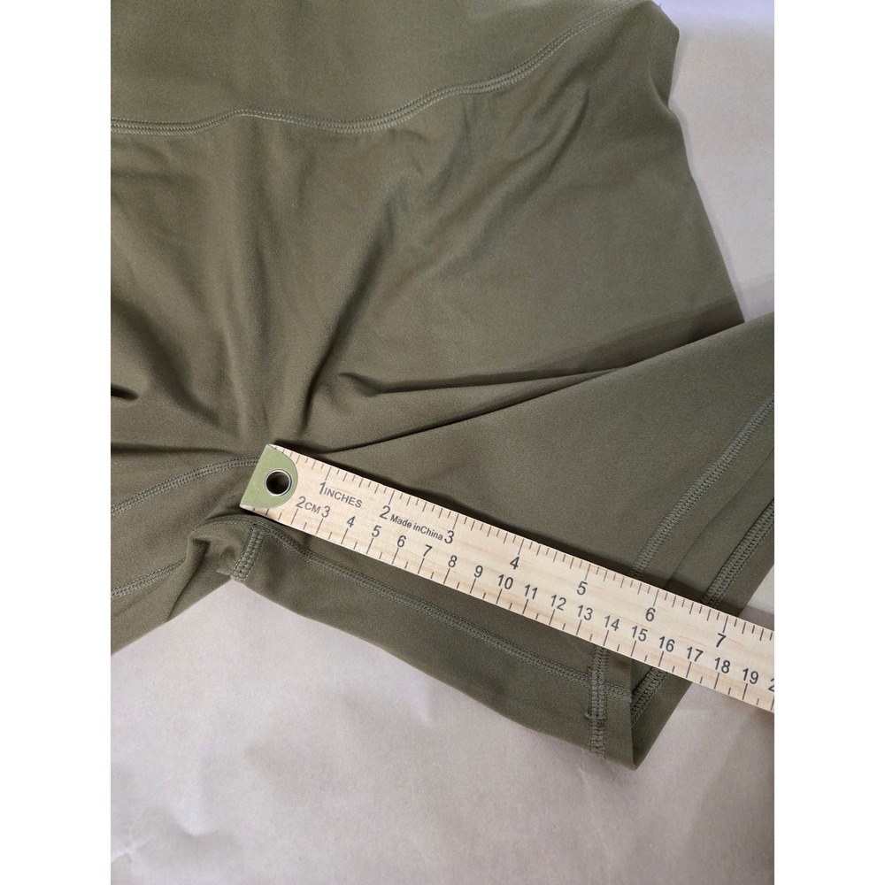 Ptula Womens Olive Green High Waisted 6 Inch Inseam Biker Shorts Size Large NWT - Picture 4 of 8